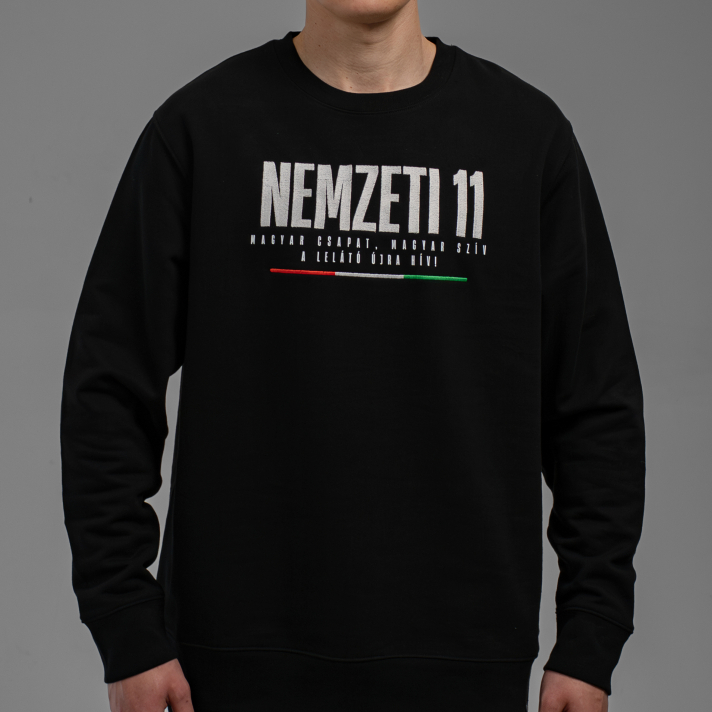 NEMZETI 11 KÖRNYAKÚ PULÓVER - GYEREK  (FEKETE)