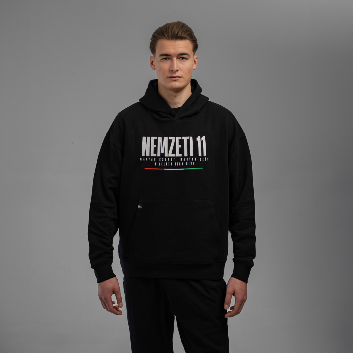 NEMZETI 11 HOODIE (FEKETE)