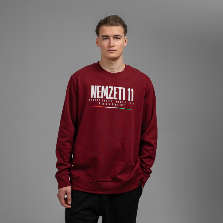 NEMZETI 11 KÖRNYAKÚ PULÓVER (BORDÓ)