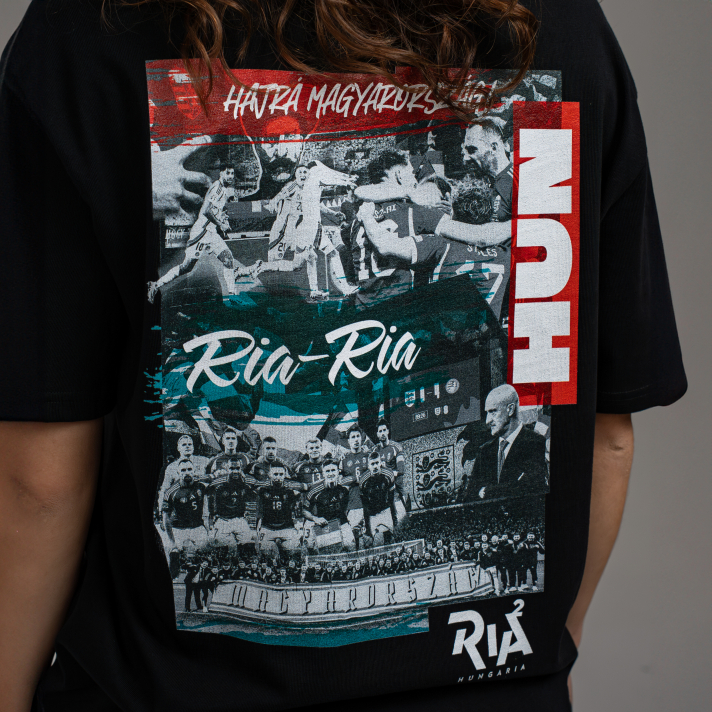 Ria2 Montázs póló fekete - Oversized