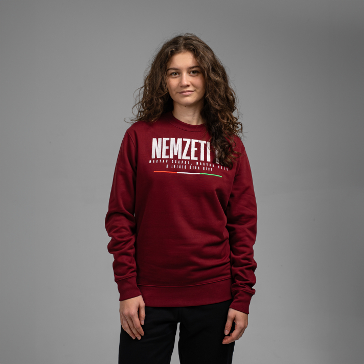 NEMZETI 11 KÖRNYAKÚ PULÓVER (BORDÓ)