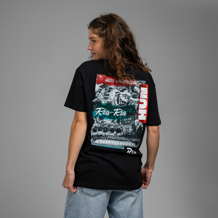 Ria2 Montázs póló fekete - Oversized