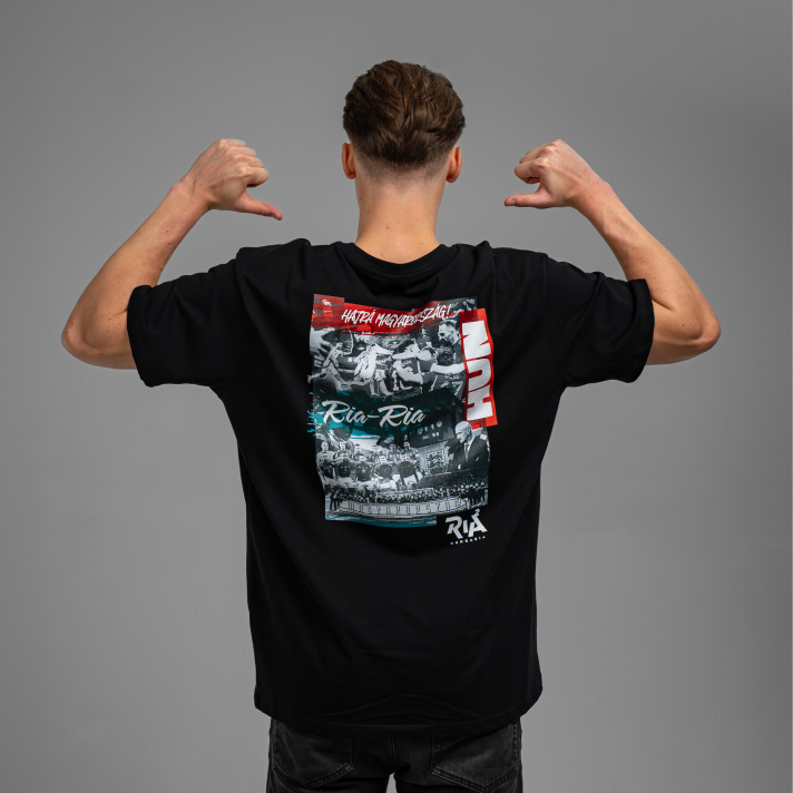 Ria2 Montázs póló fekete - Oversized