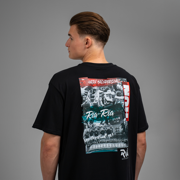 Ria2 Montázs póló fekete - Oversized
