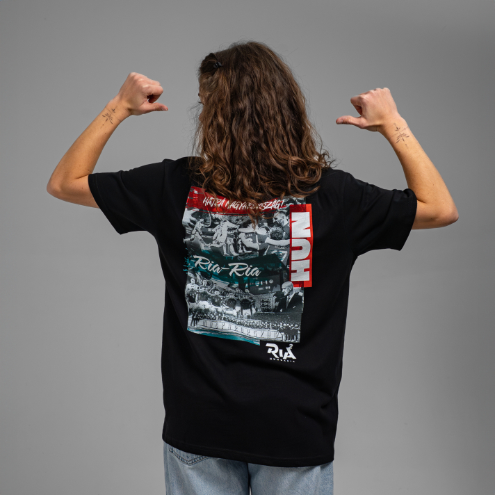 Ria2 Montázs póló fekete - Oversized