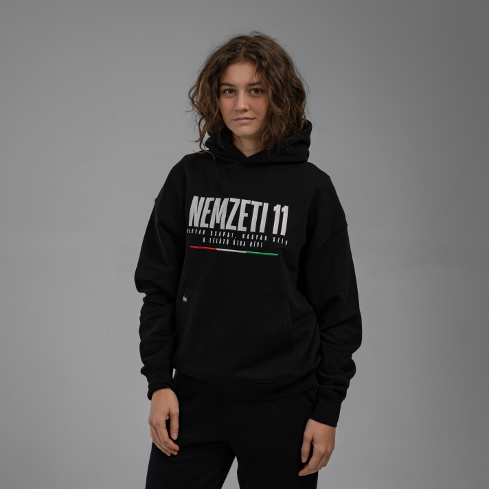 NEMZETI 11 HOODIE (FEKETE)