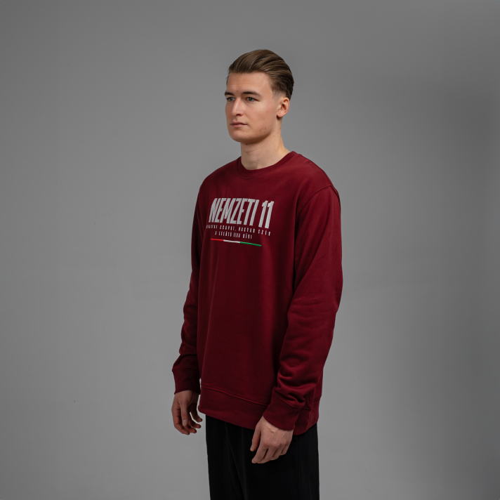 NEMZETI 11 KÖRNYAKÚ PULÓVER (BORDÓ)