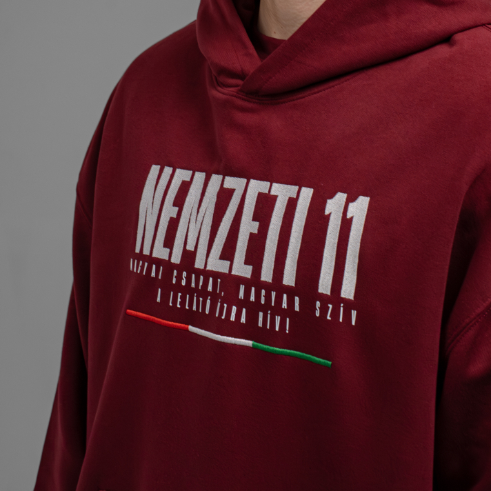 NEMZETI 11 HOODIE (BORDÓ)